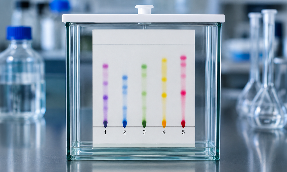 Equipamentos, acessórios e consumíveis para Cromatografia em Camada Delgada (CCD/TLC) e HPLC Analítico, destinados à identificação, separação, análise e desenvolvimento de métodos cromatográficos em laboratórios de pesquisa e controle de qualidade.